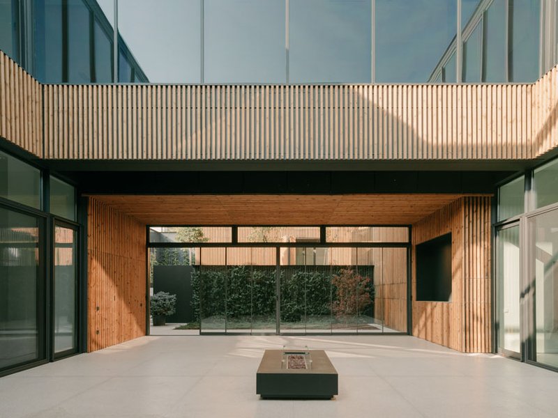 serrated charred wood shell encloses suburban residence on the hills of tbilisi