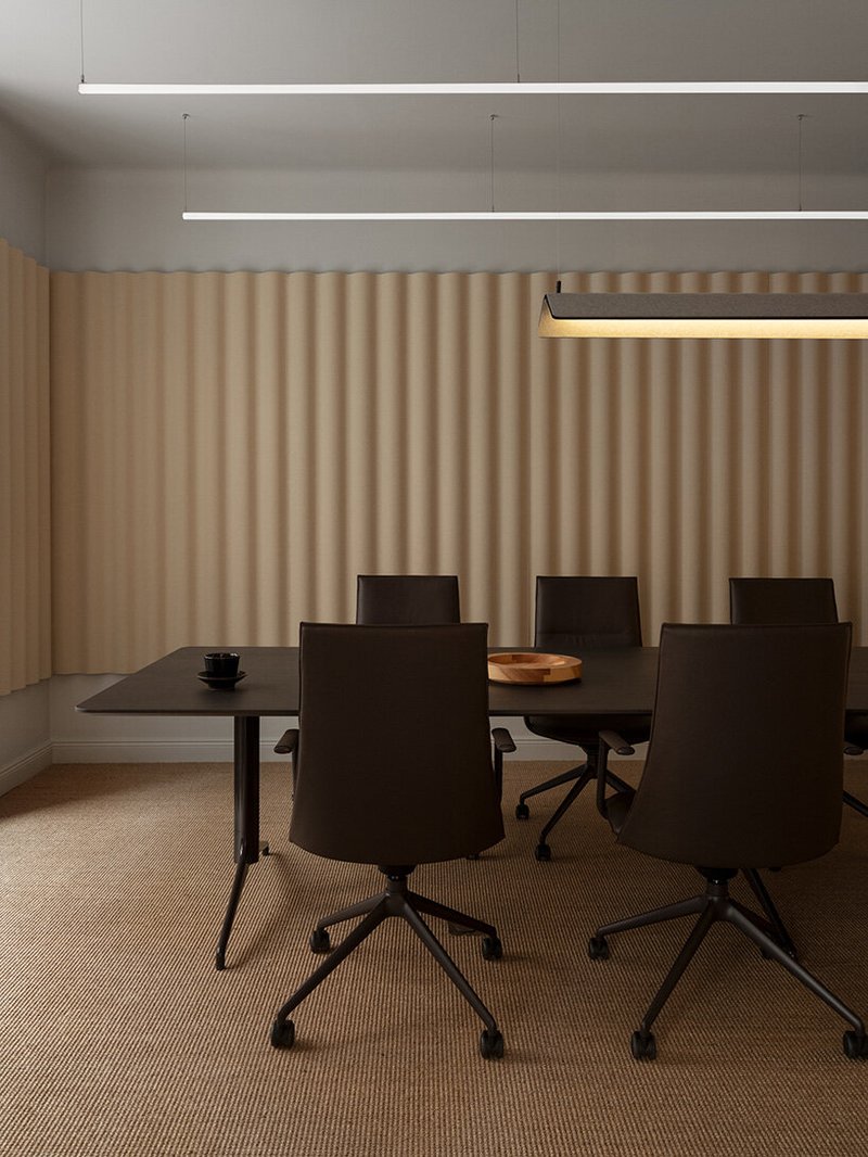 note design studio arranges lammhults design group's stockholm space as sequence of rooms